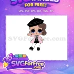 Free Waving Brunette Lol Doll Free Pink Coat Free SVG - Instant Download
