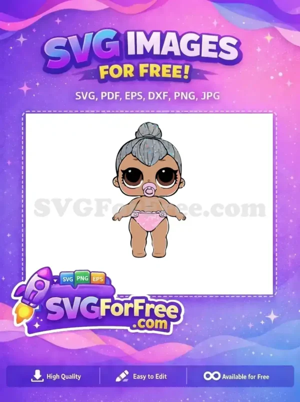 Free Silver Hair Free Pacifier Lol Dolls Free SVG