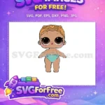 Free Curly Blonde Hair Free Lol Dolls Teal Diaper Free SVG - Instant Download