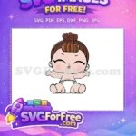 Free Brown Hair Free Smiling Happy Face Lol Free SVG - Instant Download