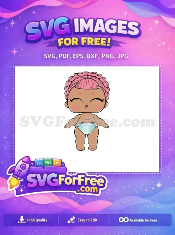 Free Pink Hair Free Light Blue Diaper Lol Dolls Free SVG Free Pink Hair Free Light Blue Diaper Lol Dolls Free SVG