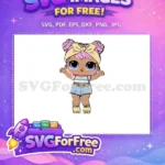 Free Pink Hair Free Rainbow Shirt Lol Dolls Free SVG - Instant Download