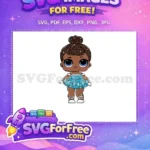 Free Brown Hair Free Blue Dress Lol Dolls Free SVG - Instant Download