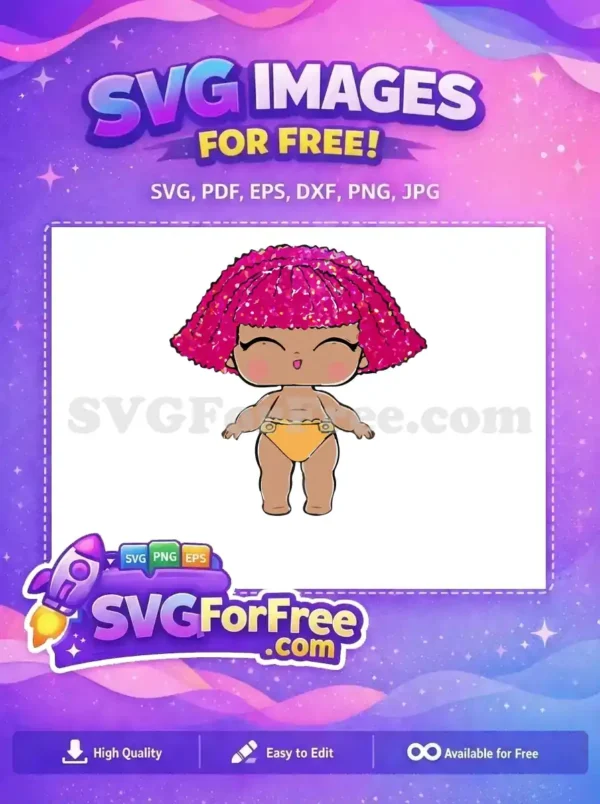 Free Pink Hair Free Tan Skin Lol Dolls Free SVG