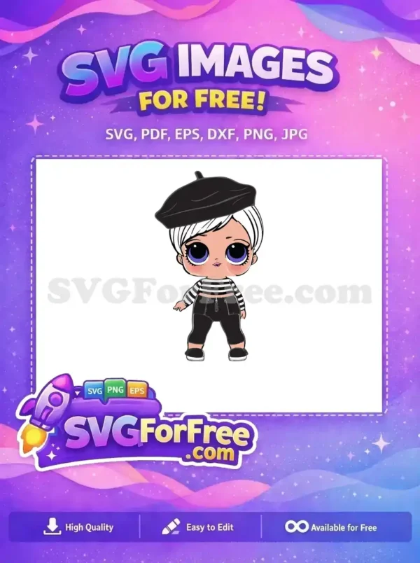 Free Beret Outfit Free Blue Eyes Lol Dolls Free SVG