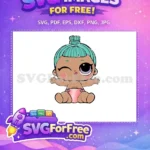 Free Winking LOL Doll Free Turquoise Hair Category 1 Free SVG - Instant Download