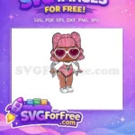 Free Pink Hair Free Heart Glasses Lol Dolls Free SVG - Instant Download