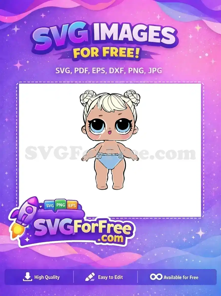 Free Blonde Buns Free Blue Diaper Lol Dolls Free SVG