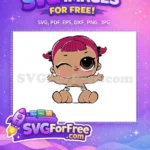 Free Wink Eye Free Pink Hair Lol Dolls Free SVG 2 - Instant Download
