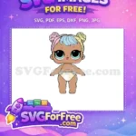 Free Blue Hair Free Cute Eyes Lol Dolls Free SVG - Instant Download