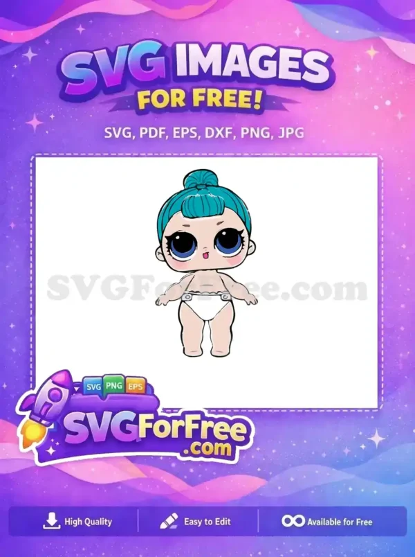 Free Turquoise Hair Free Diaper Lol Dolls Free SVG Free Turquoise Hair Free Diaper Lol Dolls Free SVG