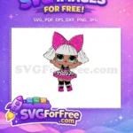Free Aqua Eyes Free Pink Bow Lol Dolls Free SVG - Instant Download
