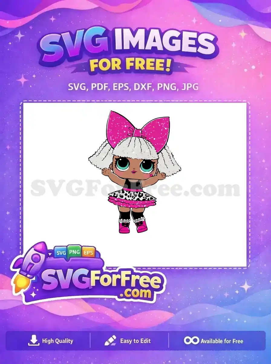 Free Aqua Eyes Free Pink Bow Lol Dolls Free SVG