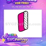 Free Pink Panel Free Polka Dots Number One Free SVG - Instant Download