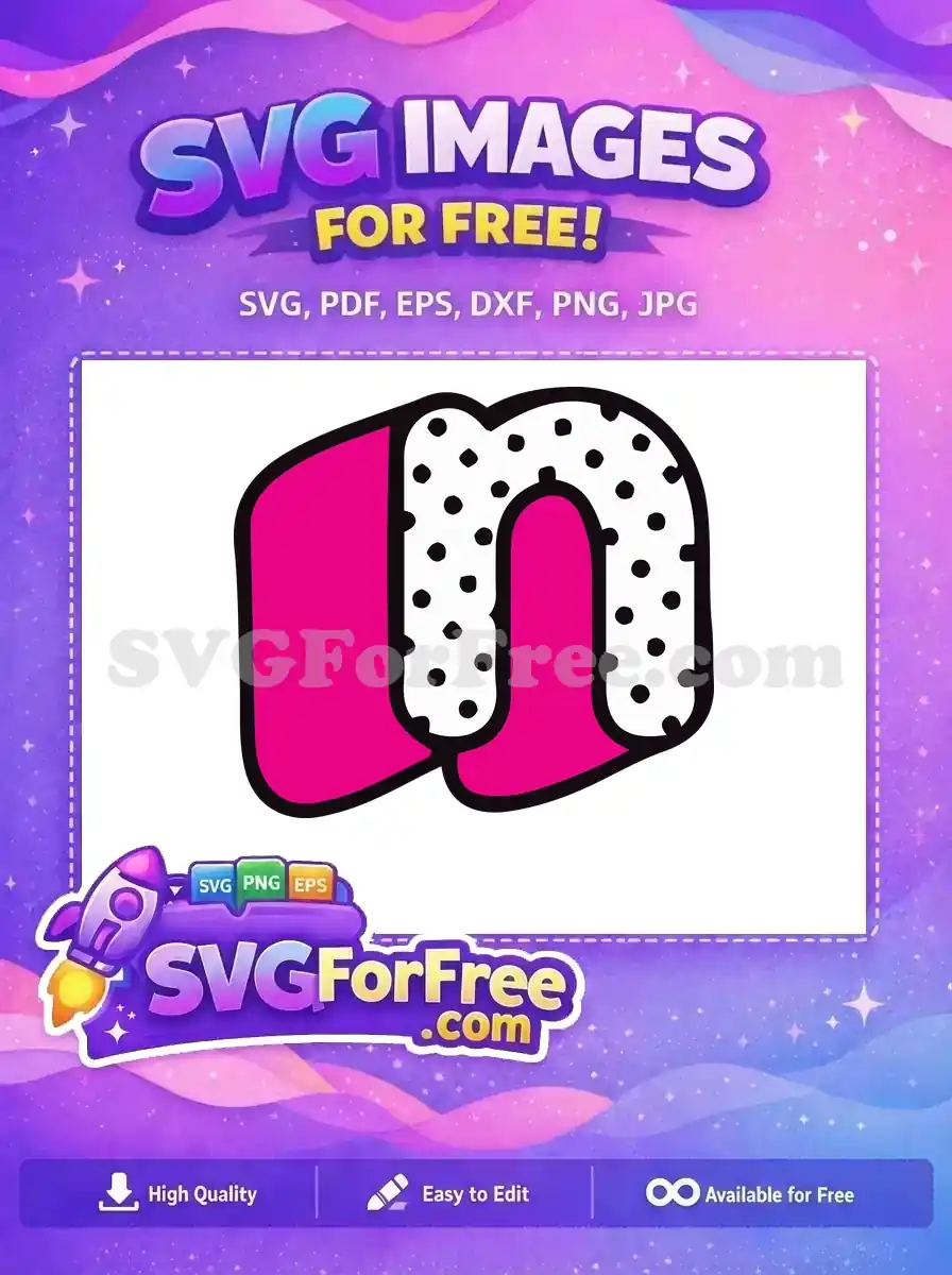 Free Pink Bold Letter Free Polka Dot Lol Dolls Free SVG
