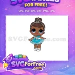 Free Brown Hair Free Blue Dress Miss Baby Free SVG - Instant Download