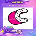 Free Pink Half Free Polka Dot Lol Dolls Free SVG - Instant Download