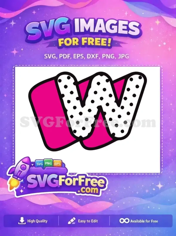 Free Pink White Polka Dot Lol Dolls Free Alphabet Free SVG