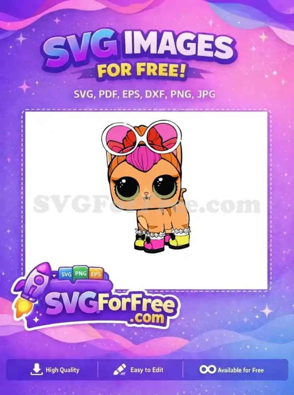 Free Orange Kitty Lol Dolls Free Pink Hair Movie Free SVG