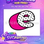 Free Polka Dot Letter E Free Hot Pink Design 1 Free SVG - Instant Download