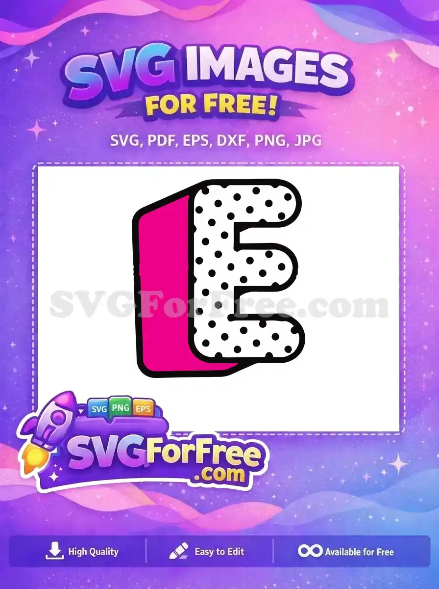 Free Polka Dot Letter Free Pink Accent Lol Dolls Free SVG 1