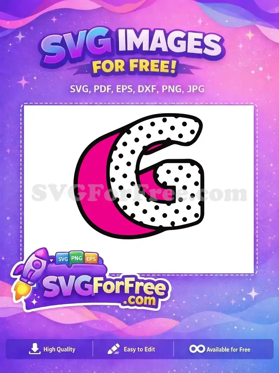 Free Polka Dot Letter Free Pink Accent Lol Dolls Free SVG 2