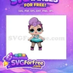 Free Curly Lavender Hair Free Miss Punk Sash Doll Free SVG - Instant Download