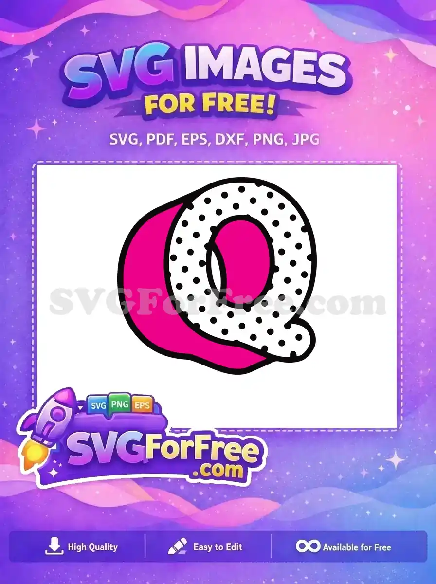Free Polka Dot Letter Q Free Pink Accent Lol Free SVG