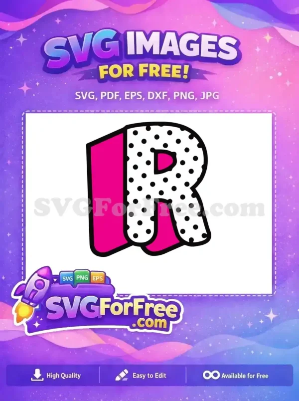 Free Polka Dots Free Letter R Lol Dolls Free SVG