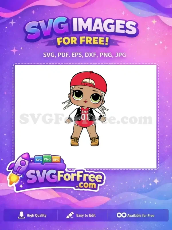 Free Red Cap Blonde Braids Free Number One Lol Free SVG