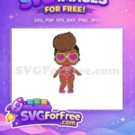 Free Dark Hair Free Heart Glasses Lol Dolls Free SVG - Instant Download