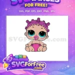 Free Purple Hair Free Pacifier Lol Dolls Free SVG - Instant Download