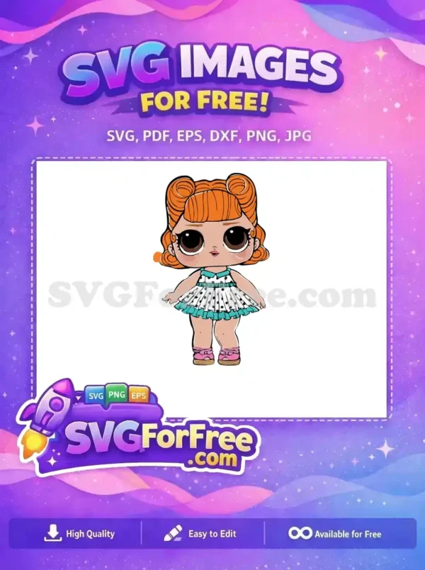 Free Orange Hair Free Polka Dot Dress Lol Dolls Free SVG