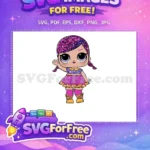 Free Glitter Hair Free Purple Dress Lol Dolls Free SVG - Instant Download