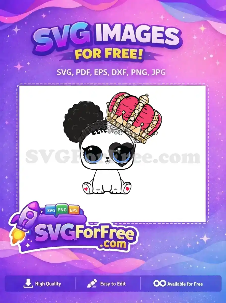 Free Pink Crown Lol Doll Free Heart Details Free SVG