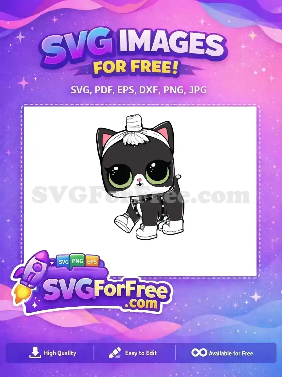 Free Cat Lol Doll Green Eyes Free Bandana Lol Free SVG