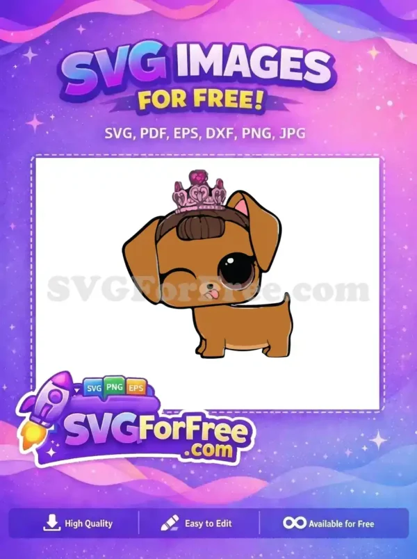 Free Brown Dog Winking Free Pink Crown Lol Dolls Free SVG Free Brown Dog Winking Free Pink Crown Lol Dolls Free SVG