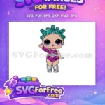 Free Teal Hair Free Purple Outfit Lol Dolls Free SVG - Instant Download