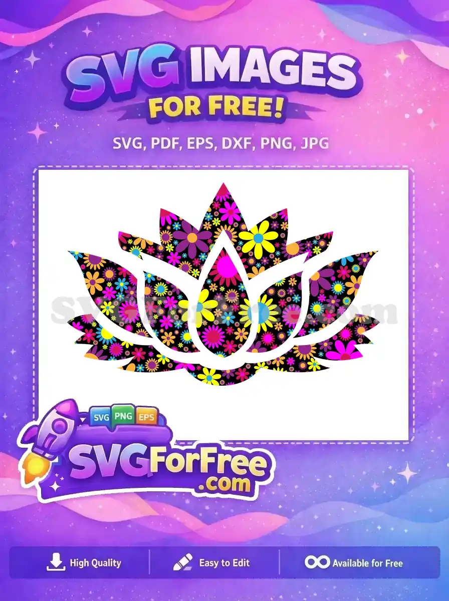 Free Floral Pattern Free Colorful Flowers Lotus Free SVG