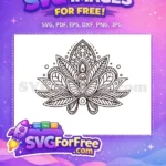 Free Intricate Patterns Free Red Outline Lotus Flower Free SVG - Instant Download