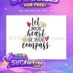 Free Pink Hearts Free Compass Love Pink Free SVG - Instant Download