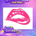 Free Glossy Lips Free Pink Kiss Love Free SVG - Instant Download