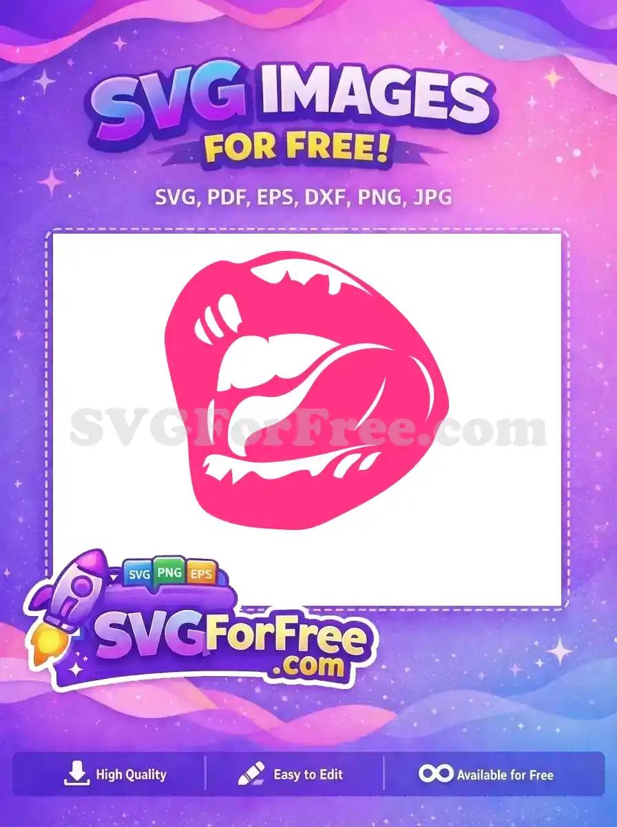 Free Open Mouth Free Pink Tongue Love Free SVG