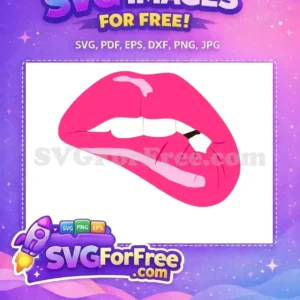 Free Biting Lip Free Pink Glam Love Free SVG