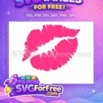 Free Kiss Mark Free Hot Pink Valentine Free SVG - Instant Download