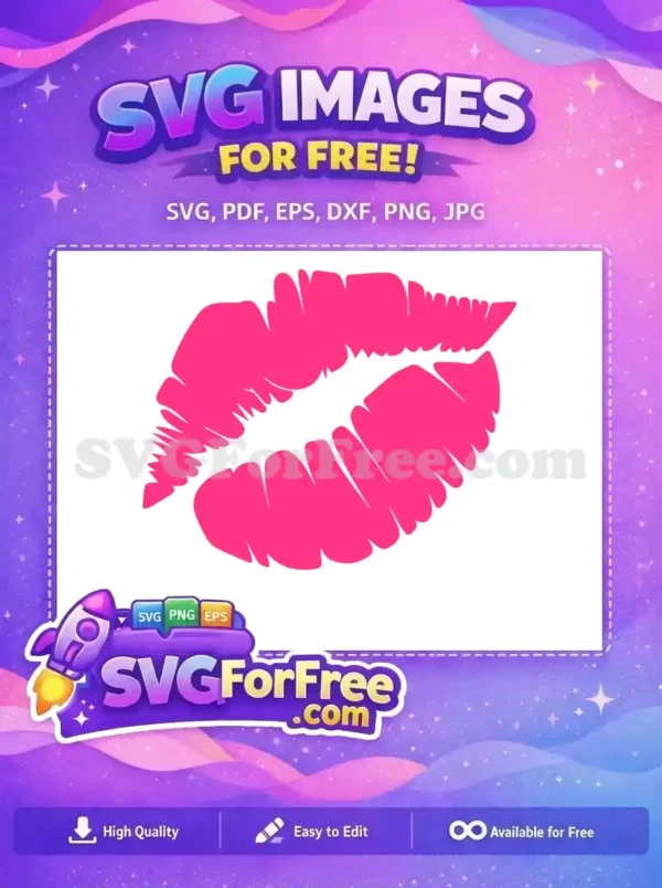 Free Kiss Mark Free Hot Pink Valentine Free SVG