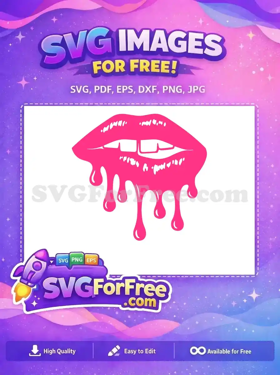 Free Pink Lips Free Dripping Love Valentines Free SVG