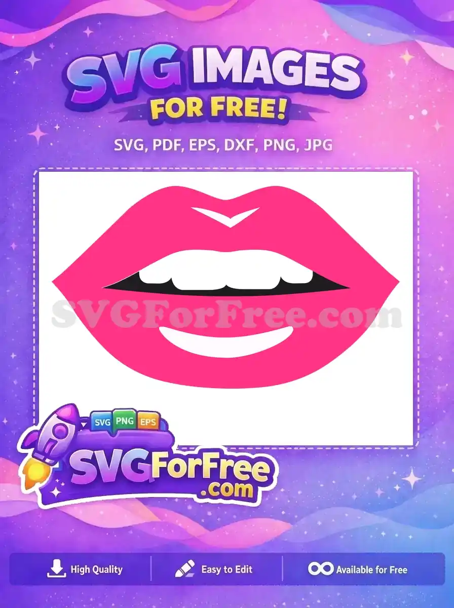Free Smiling Lips Free Pink Love Expression Free SVG