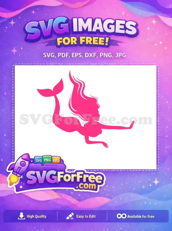 Free Flowing Hair Free Mermaid Silhouette Love Pink Free SVG Free Flowing Hair Free Mermaid Silhouette Love Pink Free SVG