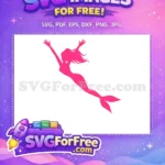 Free Pink Silhouette Free Mermaid Arms Up Ariel Free SVG - Instant Download